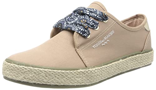 TERRE DE MARINS Damen Stanio Sneaker, Beige, Rot, 37 EU TERRE DE MARINS Damen Stanio Sneaker, Beige, Rot, 37 EU von TERRE DE MARINS