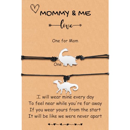 TERRISHE Armband Schulkind Mädchen Geschenke zur Einschulung, Zurück Zur Schule Geschenke, Mutter Tochter Sohn Armbänder, Passende Dinosaurier Armbänder Erster Schultag Geschenk Für Mädchen Jungen von TERRISHE