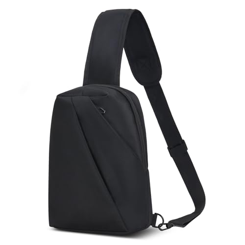 Sling Bag Brustbeutel Herren Damen Crossbody Bag Diebstahlsichere Tasche Schultertaschen UmhäNgetasche Herren Damen Anti Diebstahl Umhängetasche Für Valentino Ravel Wandern Outdoor Sport (black) von TESELOR
