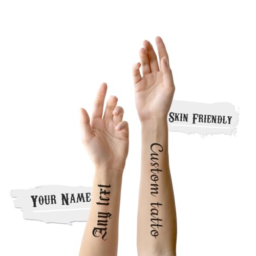 Personalisierte Temporäre Tattoos – Personalisiertes Tattoo mit Ihrem Namen oder einem beliebigen Text – Wasserfeste und Langlebige Fake-Tattoos für Männer und Frauen (SL) von TESFANS
