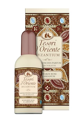 Tesori d'Oriente EDT Byzantium 100 ml, aromatisches Parfüm (schwarze Rose & Labdanum), im Aluminiumflakon, Wellness-Ritual für Körper & Sinne von Tesori d'Oriente