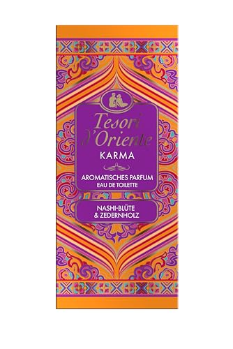 Tesori d'Oriente Eau de Toilette 'Karma' | aromatisches Parfüm mit Nashi-Blüte & Zedernholz | Duft zum Träumen im Aluminiumflakon | Wellness-Rituale für Körper & Sinne | 100ml von Tesori d'Oriente