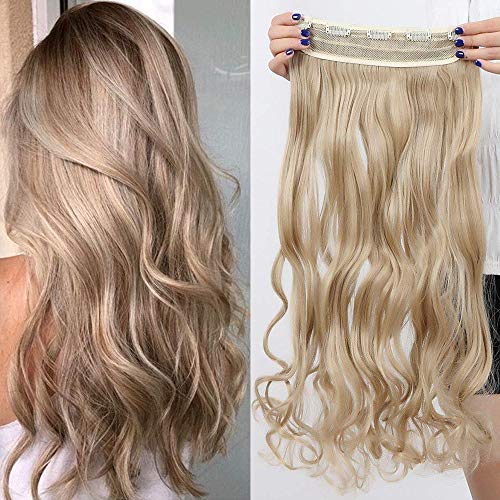 TESS Clip in Extensions Gewellt 43 cm, Honigblond Haarverlängerung 1 Teil 5 Clips Hair Extensions Clip in Synthetic Haarteil für Frauen von TESS