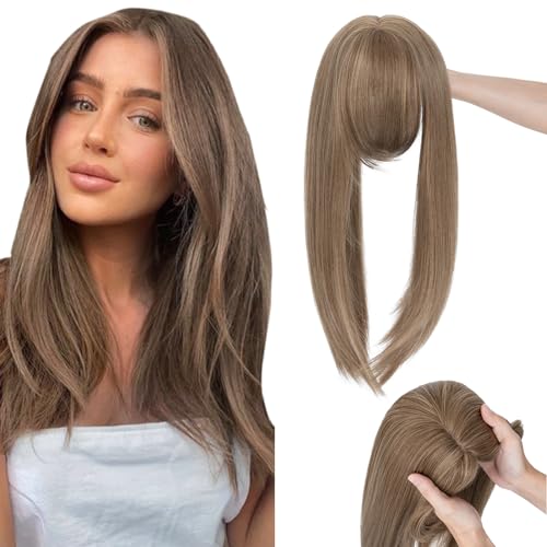 TESS Clip in Hair Topper mit Bangs Braun mix Blond, 45 cm Lang für Thinning Hair Pony Haarteil, 4 Clips für Frauen für den täglichen Gebrauch, Fotografie und Party 175 g TESS Clip in Hair Topper mit Bangs Braun mix Blond, 45 cm Lang für Thinning Hair Pony Haarteil, 4 Clips für Frauen für den täglichen Gebrauch, Fotografie und Party 175 g von TESS