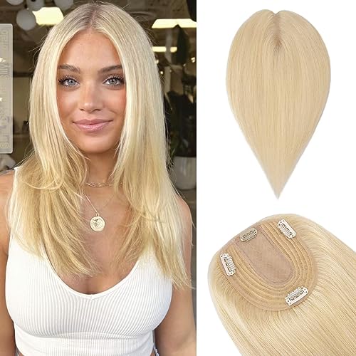 TESS Hair Topper Echthaar Blond, 10x12cm Basis Toupet Damen #613 Lichtblond Haartopper Echthaar 45g 35 cm Haar Topper Clip in Haarteil Extensions TESS Hair Topper Echthaar Blond, 10x12cm Basis Toupet Damen #613 Lichtblond Haartopper Echthaar 45g 35 cm Haar Topper Clip in Haarteil Extensions von TESS