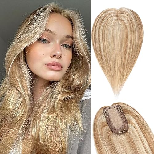 TESS Hair Topper Echthaar Blond Balayage, 10x12cm Basis Toupet Damen #12P613 Hellbraun/Lichtblond Haartopper Echthaar 35g 25 cm Haar Topper Clip in Haarteil Extensions TESS Hair Topper Echthaar Blond Balayage, 10x12cm Basis Toupet Damen #12P613 Hellbraun/Lichtblond Haartopper Echthaar 35g 25 cm Haar Topper Clip in Haarteil Extensions von TESS