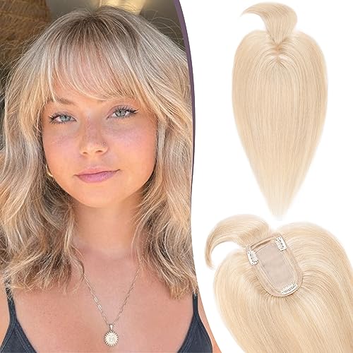TESS Hair Topper Echthaar Blond Balayage, 7x13cm Basis Toupet Damen #18P613 Goldblond/Blond mit Pony Haartopper Echthaar 53g 45 cm Haar Topper Clip in Haarteil Extensions TESS Hair Topper Echthaar Blond Balayage, 7x13cm Basis Toupet Damen #18P613 Goldblond/Blond mit Pony Haartopper Echthaar 53g 45 cm Haar Topper Clip in Haarteil Extensions von TESS