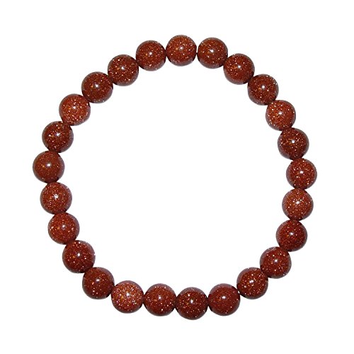 Goldfluss (synthetisch) Ø 6 mm Kugel Armband schöner brauner Glimmer / Glitzer.(4172) von Janni-Shop-Armbänder