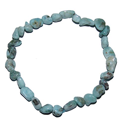 Janni Schmuck Armband Larimar Atlantisstein Mini Pipget Armband Größe der Steine ca. 5-10 mm, Armbandgröße ca. 19-20 cm SC-ARM-FREE-LAR-02 Marke, Einheitsgröße, Unkostbare Metalle, Kein Edelstein von Joyas Janni