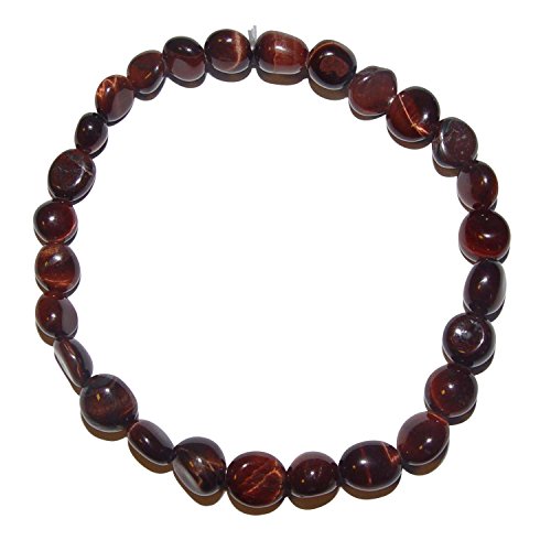 Tigerauge rot (Katzenauge) Armband aus polierten kleinen Edelsteinen ca. 5 - 8 mm.(3577) von Janni-Shop-Armbänder