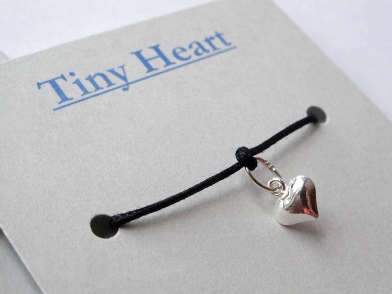 Petite Puffy Herz Armband - Sterling Silber Duschen Hochzeiten Baumwollkordel Geschenk Für Lehrer Symbol Der Liebe von TESandTreasures