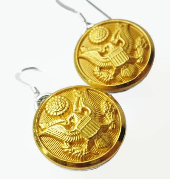 Us Militär Uniform Ohrringe - Edelstahl Ohrhaken Army, Navy, Air Krafte Usmc Bootcamp Bunt von TESandTreasures