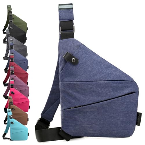 TETGSET Diebstahlsichere Reisetasche Damen, Diebstahlsichere Tasche Damen, Anti Diebstahl Tasche Damen, Damendiebstahlsichere UmhäNgetasche Damen, Tasche Diebstahlsicher Damen (Blue,Linke) von TETGSET