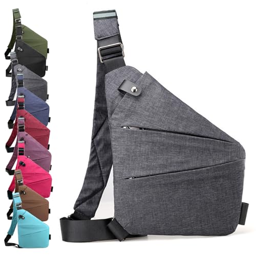 TETGSET Diebstahlsichere Reisetasche Damen, Diebstahlsichere Tasche Damen, Anti Diebstahl Tasche Damen, Damendiebstahlsichere UmhäNgetasche Damen, Tasche Diebstahlsicher Damen (Grey,Rechte) von TETGSET