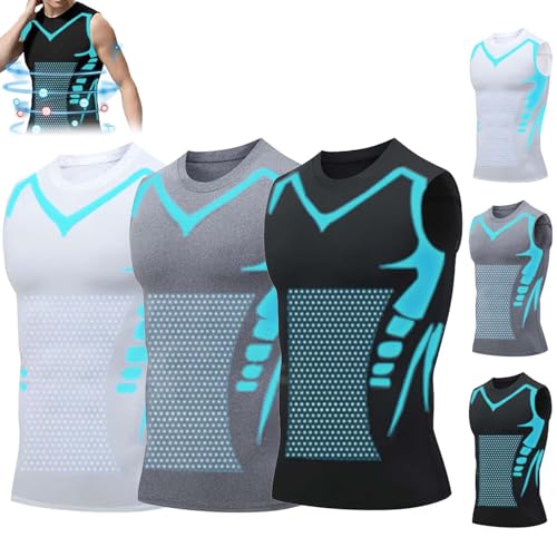 Vest Abnehmweste, Abnehmweste, 2024 New Version Ionic Shaping Vest Für Herren (4X-Large,3Pcs) von TETGSET