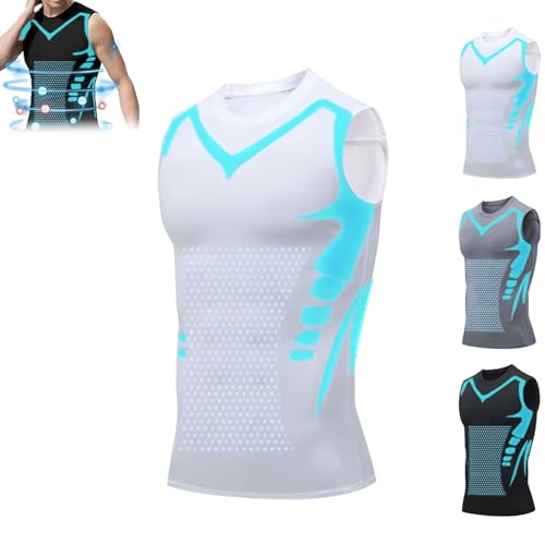 Vest Abnehmweste, Abnehmweste, 2024 New Version Ionic Shaping Vest Für Herren (X-Large,White) von TETGSET