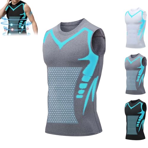 Vest Abnehmweste, Vitalvest Abnehmweste, 2024 New Version Ionic Shaping Vest Für Herren (XX-Large,Grey) von TETGSET