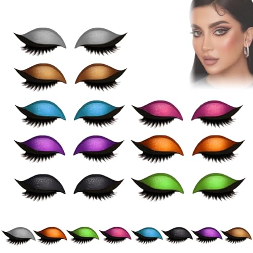 Easy Lidschatten Wimpern Aufkleber, Augen Make-up Stickers, Lazy Eyeshadow Eyelash Patch, Einfach Aufzutragender Lidschatten und Wimpern in Einem, Kein Kleber Nötig (Allen Farben) von TETSMG
