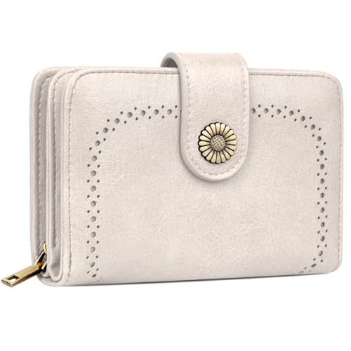 TEUEN Geldbeutel Damen Große Kapazität PU Leder Vintage Portemonnaie Brieftasche Geldbörse Mittelgroß mit RFID-Blockierung und Mehreren Fächern Frauen von TEUEN