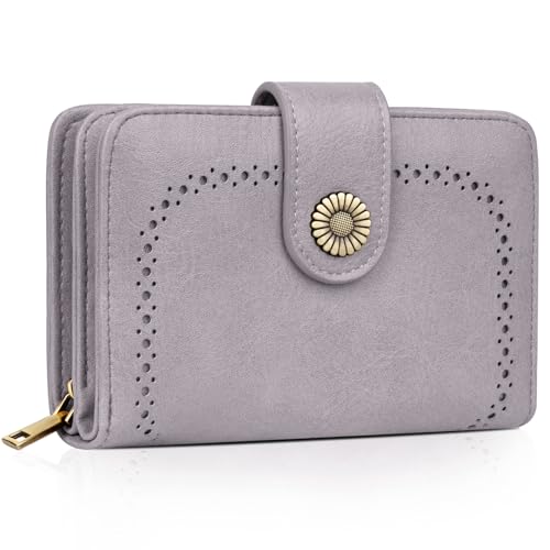 TEUEN Geldbeutel Damen Große Kapazität PU Leder Vintage Portemonnaie Brieftasche Geldbörse Mittelgroß mit RFID-Blockierung und Mehreren Fächern Frauen von TEUEN