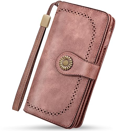 TEUEN Geldbörse Damen Gross mit Viele Fächer, RFID Blocker Portemonnaie Damen Leder Geldbeutel Damen Retro Vintageportmonee mit Handyfach und Münzfach Geschenke Für Frauen TEUEN Geldbörse Damen Gross mit Viele Fächer, RFID Blocker Portemonnaie Damen Leder Geldbeutel Damen Retro Vintageportmonee mit Handyfach und Münzfach Geschenke Für Frauen von TEUEN