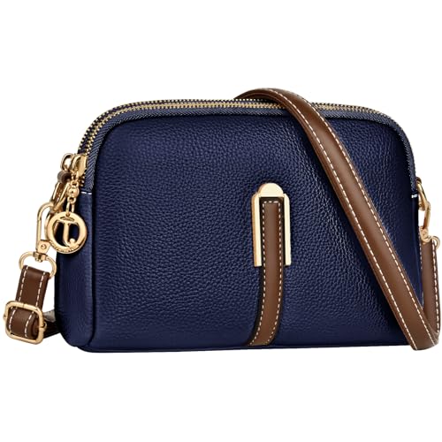 TEUEN Kleine Damen Handy Umhängetasche, Moderne Crossbody Bag aus Weichem Vegan Leder mit Mehreren Fächern und Abnehmbare Schultergurte für Dates, Shopping, Arbeit, Reisen von TEUEN