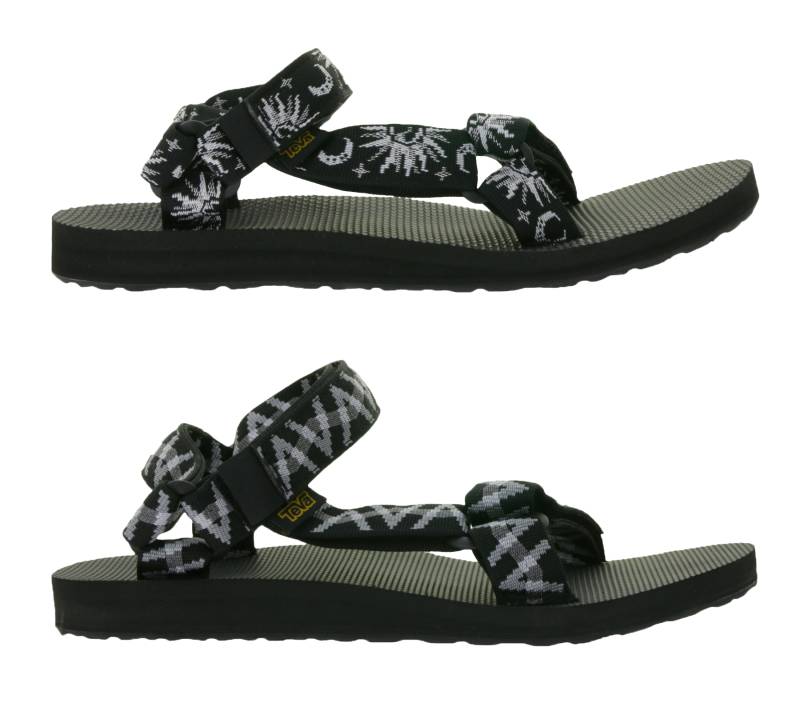 TEVA Original Universal Damen oder Herren Trekking-Sandale nachhaltige Sommer-Sandale mit EVA-Gummisohle Outdoor-Sandale Schwarz/Weiß oder Schwarz/Grau von TEVA