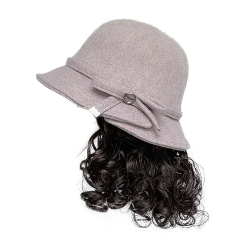 Hut Mit Befestigten Haaren für Damen Damen-Perückenkappe, natürlich aussehende synthetische hitzebeständige Faserperücke, Visier-Perückenkappe for Freizeitaktivitäten im Freien Hutperücke (Color : 01 von TEXBOOK