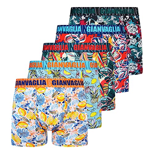 5er - 10er Pack Herren Boxershorts (BUNT) Unterwäsche Unterhose Trunks Retro - 2XL, 5 Stück, Lager 191 von TEXEMP
