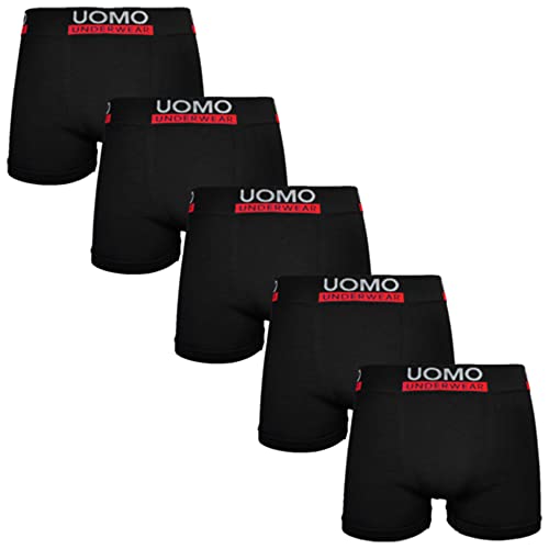 5er Pack Herren Boxershorts Retroshorts Microfaser Unterwäsche Unterhose Seamless Trunks Shorts - Schwarz, 5 Stück, M-L von TEXEMP