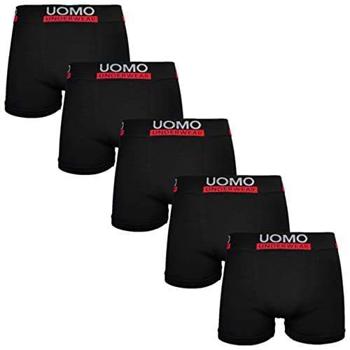 5er Pack Herren Boxershorts Retroshorts Microfaser Unterwäsche Unterhose Seamless Trunks Shorts - Schwarz, 5 Stück, XL-2XL von TEXEMP