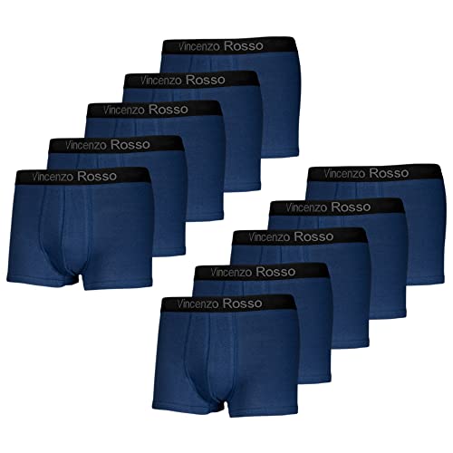 5er oder 10er Pack Herren Boxershorts Retroshorts Baumwolle Unterhose Unterwäsche Trunks Shorts Boxer Seamless - Blau M 10 Stück von TEXEMP