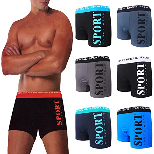 6er Pack Herren Boxershorts Retroshorts Baumwolle Unterhose Unterwäsche Trunks Shorts Boxer - XXL 6 Stück von TEXEMP