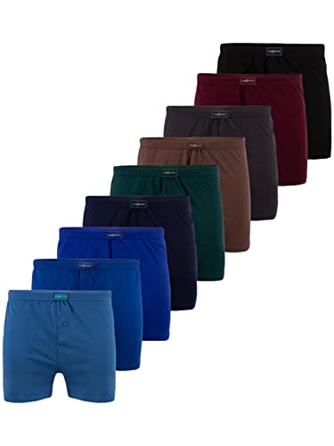 9er Pack Herren Boxershorts (Mehrfarbig Basic) Unterwäsche Unterhose Trunks Retro - 2XL, 9 Stück von TEXEMP