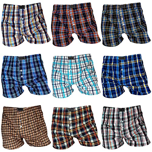 9er Pack Herren Webboxer Boxershorts Retroshorts Baumwolle Unterhose Unterwäsche Trunks Shorts Boxer Seamless - XXL 9 Stück von TEXEMP