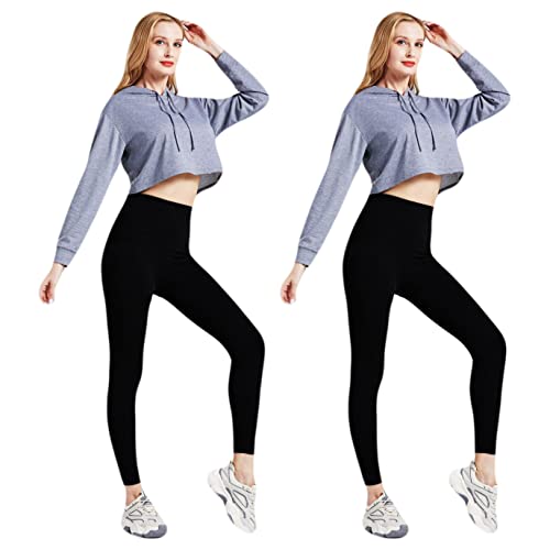 TEXEMP 1 | 2 | 4er Pack Damen Thermo Leggings High Waist Bauchweg Leggins Blickdicht Innen Fleece Seamless Sport Gym Yoga - (Schwarz 2er Pack 2XL) von TEXEMP
