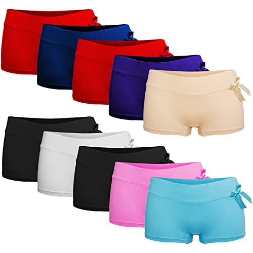 TEXEMP 10er Pack Damen Boxershorts Hipster Baumwolle Slip Schlüpfer Höschen Unterhosen Damenunterhose - 10 Stück Größe 2XL Farbmix von TEXEMP