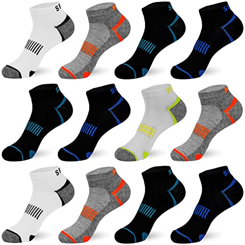 TEXEMP 12 Paar Sport Sneaker Socken Herren Sportsocken Damen Füßlinge Baumwolle - 39-42, 12 Paar, Lager 76 von TEXEMP