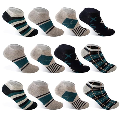 TEXEMP 12 Paar Sport Sneaker Socken Herren Sportsocken Damen Füßlinge Baumwolle - 43-46, 12 Paar, Lager 119 von TEXEMP