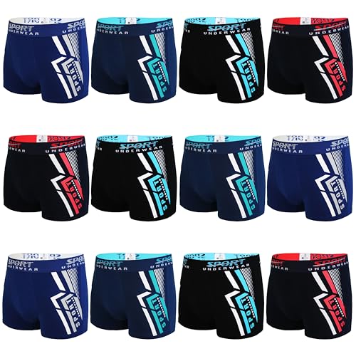 TEXEMP 4er-12er Pack Herren Boxershorts Unterwäsche Baumwolle Unterhose Boxer Shorts Box 92 - L 12er Pack von TEXEMP