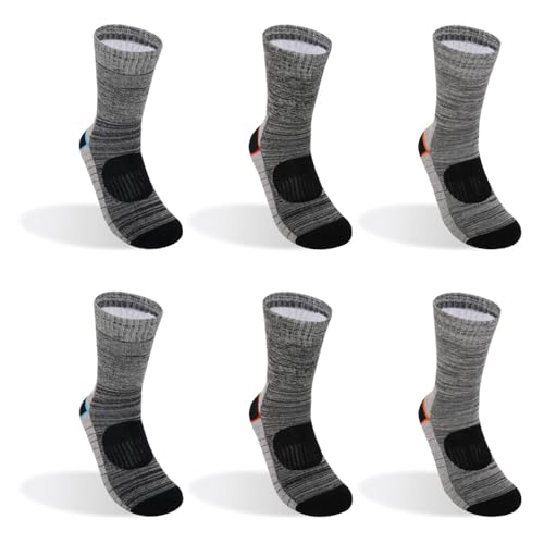 TEXEMP 6 Paar Thermo Socken Herren & Damen Baumwolle Warme Wintersocken Strümpfe Skisocken Dicke Arbeitssocken - 6 Paar, 39-42, Lager 161 von TEXEMP