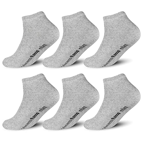 TEXEMP 6 oder 12 Paar Sneaker Socken Herren Damen Sneakersocken Baumwolle - Grau 43-46 6 Paar von TEXEMP