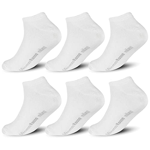 TEXEMP 6 oder 12 Paar Sneaker Socken Herren Damen Sneakersocken Baumwolle - Weiß 43-46 6 Paar von TEXEMP