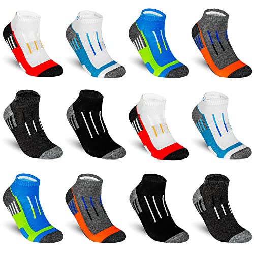 TEXEMP 12 Paar Sport Sneaker Socken Herren Sportsocken Damen Füßlinge Baumwolle - 43-46, 12 Paar, Lager 11 von TEXEMP