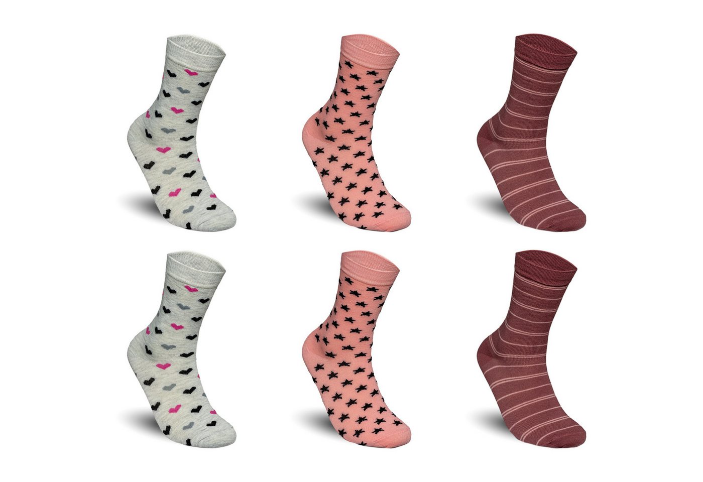 TEXEMP Basicsocken 3 bis 12 Paar Damen Socken Baumwolle Premium Strümpfe Komfortbund (6-Paar) Robust & Langlebig von TEXEMP