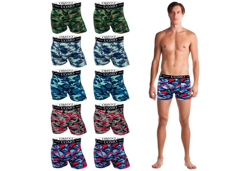 TEXEMP Boxershorts 5er-10er Pack Herren Boxershorts Unterwäsche Baumwolle Boxer (10-St) Tarnmuster von TEXEMP