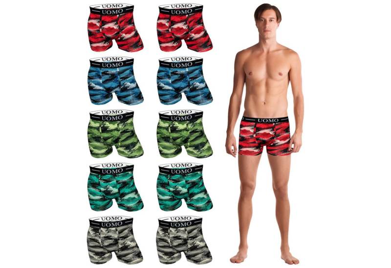 TEXEMP Boxershorts 5er-10er Pack Herren Boxershorts Unterwäsche Baumwolle Boxer (10-St) Tarnmuster von TEXEMP
