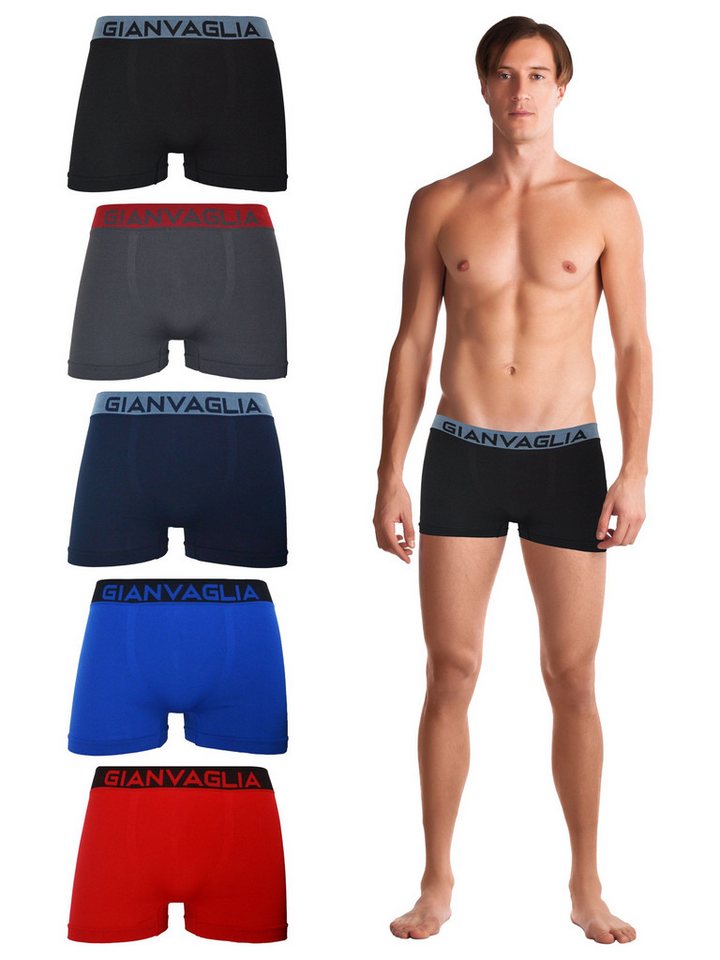 TEXEMP Boxershorts 5er-10er Pack Herren Boxershorts Unterwäsche Seamless Unterhose Retro (10-St) Atmungsaktive Mikrofaser - Kein kratzender Zettel von TEXEMP