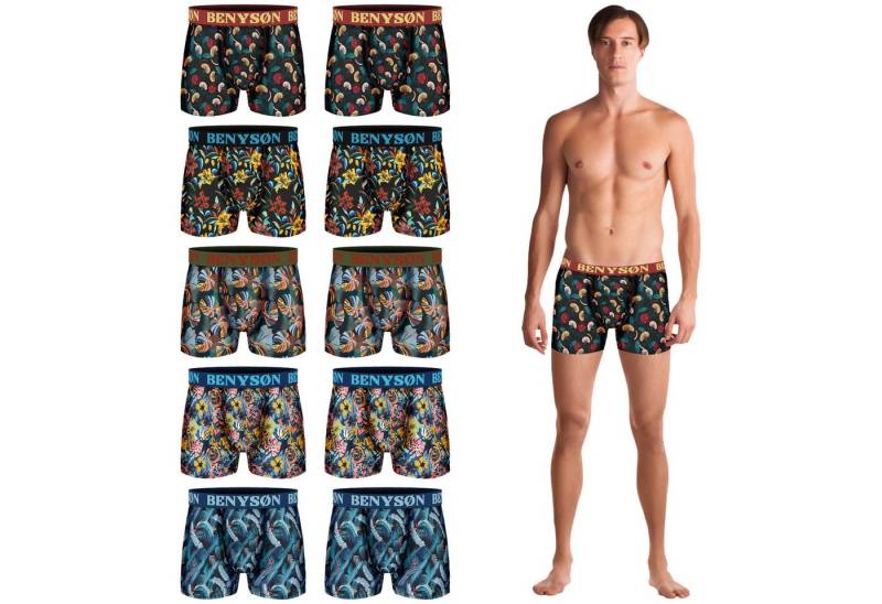 TEXEMP Boxershorts 5er oder 10er Pack Herren Boxershorts Unterwäsche Boxer Shorts Trunks (5-St) 75% Viskose - 20% Baumwolle von TEXEMP