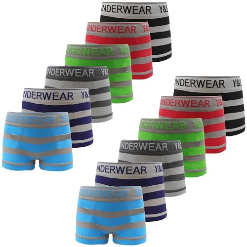 TEXEMP Boxershorts 6er - 12er Pack Kinder Unterhosen Jungen Mädchen Unterwäsche Etikettenlose Shorts Langlebig Robust - 12 Stück, Gr. 110-122 von TEXEMP